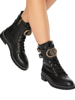 Kurt Geiger London Stoop Chelsea Leather Biker Boots, Black - view 2, Black