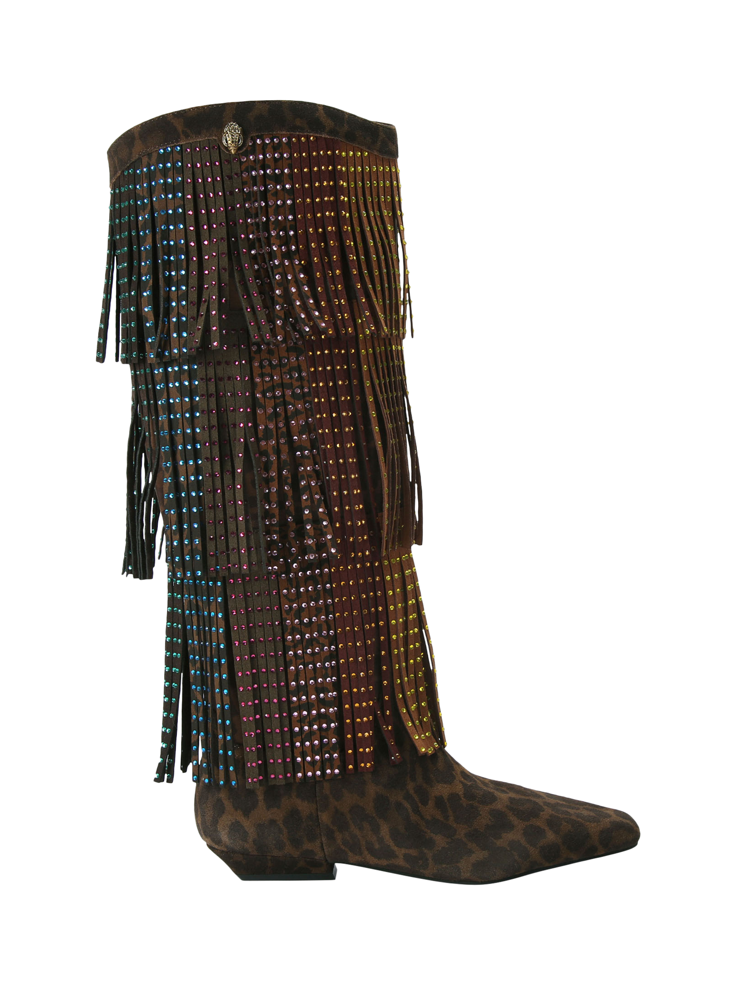 Kurt Geiger London Western Fringe Pull On Suede Cowboy Boots