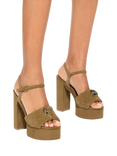 Kurt Geiger London Kensington Platform Embellished Sandals, Tan