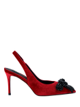 Kurt Geiger London Belgravia Bow High Slingback Court Shoes, Red