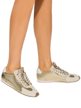 Kurt Geiger London Islington Metallic Leather Trainers, Gold Comb