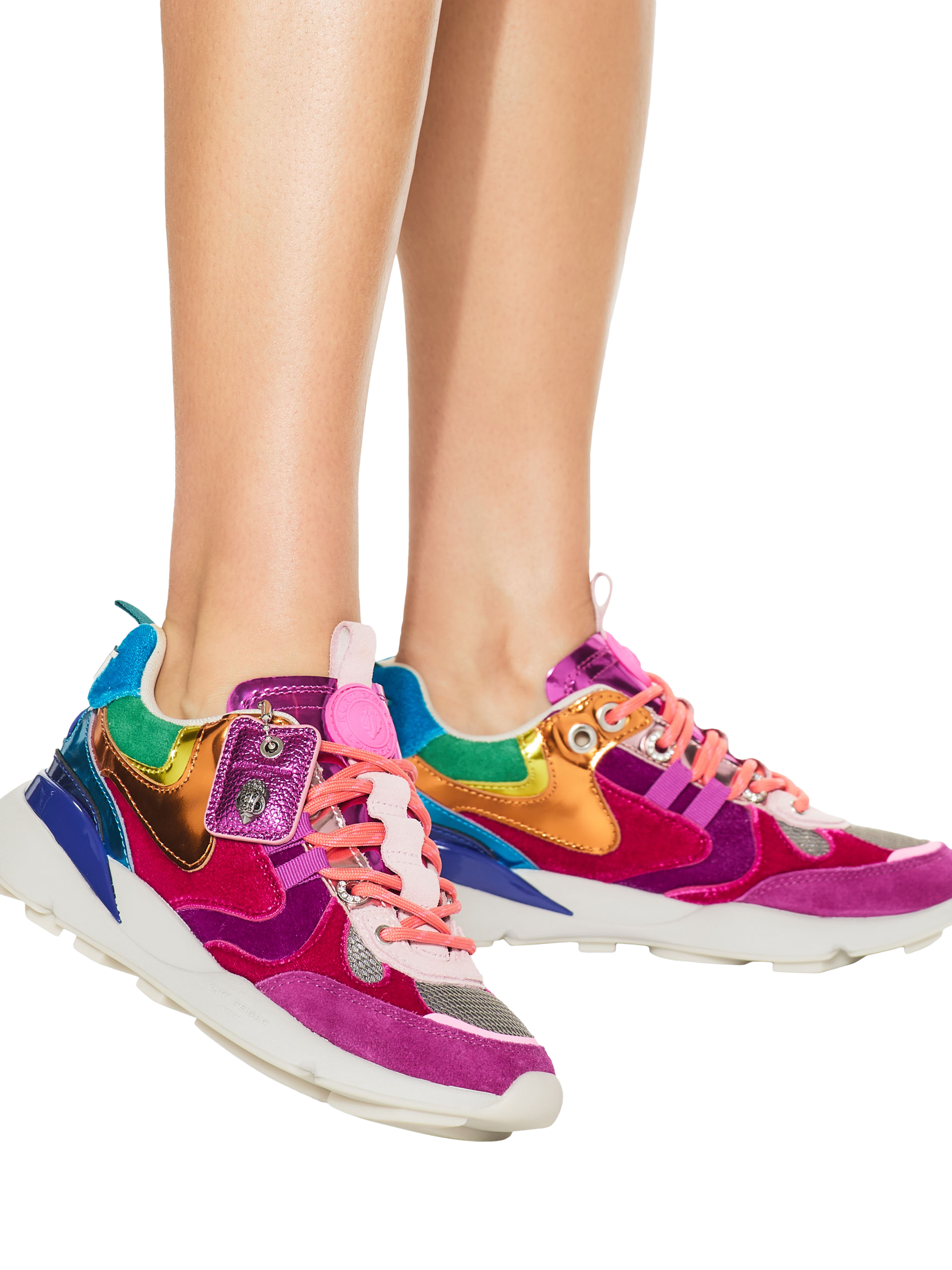 Product image 2 of 4, which shows Kurt Geiger London Kurt Lace Up Runner Trainers, Mult/Other, 3