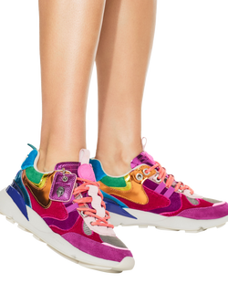 Kurt Geiger London Kurt Lace Up Runner Trainers, Multi - view 2, Mult/Other