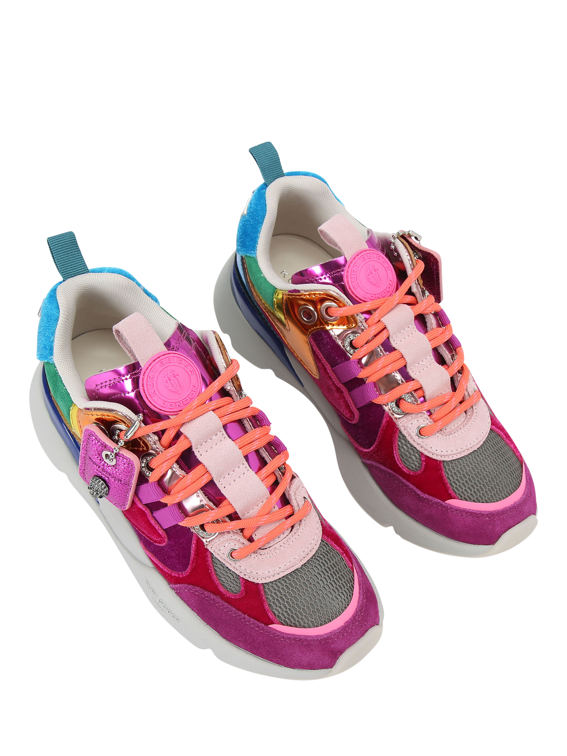 Product image 4 of 4, which shows Kurt Geiger London Kurt Lace Up Runner Trainers, Mult/Other, 3