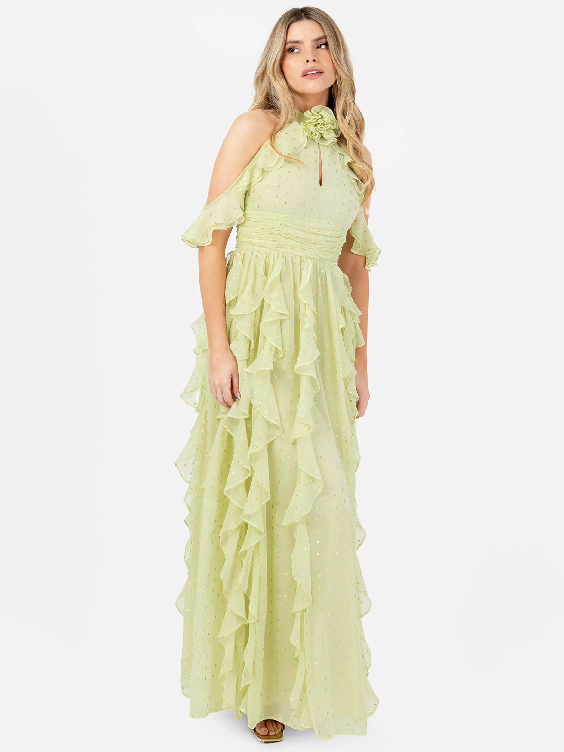 Shop Women's Dresses - Green, Cold Shoulder | John Lewis & Partners