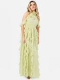 Anaya With Love Cold Shoulder Ruffle Corsage Maxi Dress, Spring Green