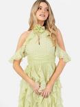 Anaya With Love Cold Shoulder Ruffle Corsage Maxi Dress, Spring Green