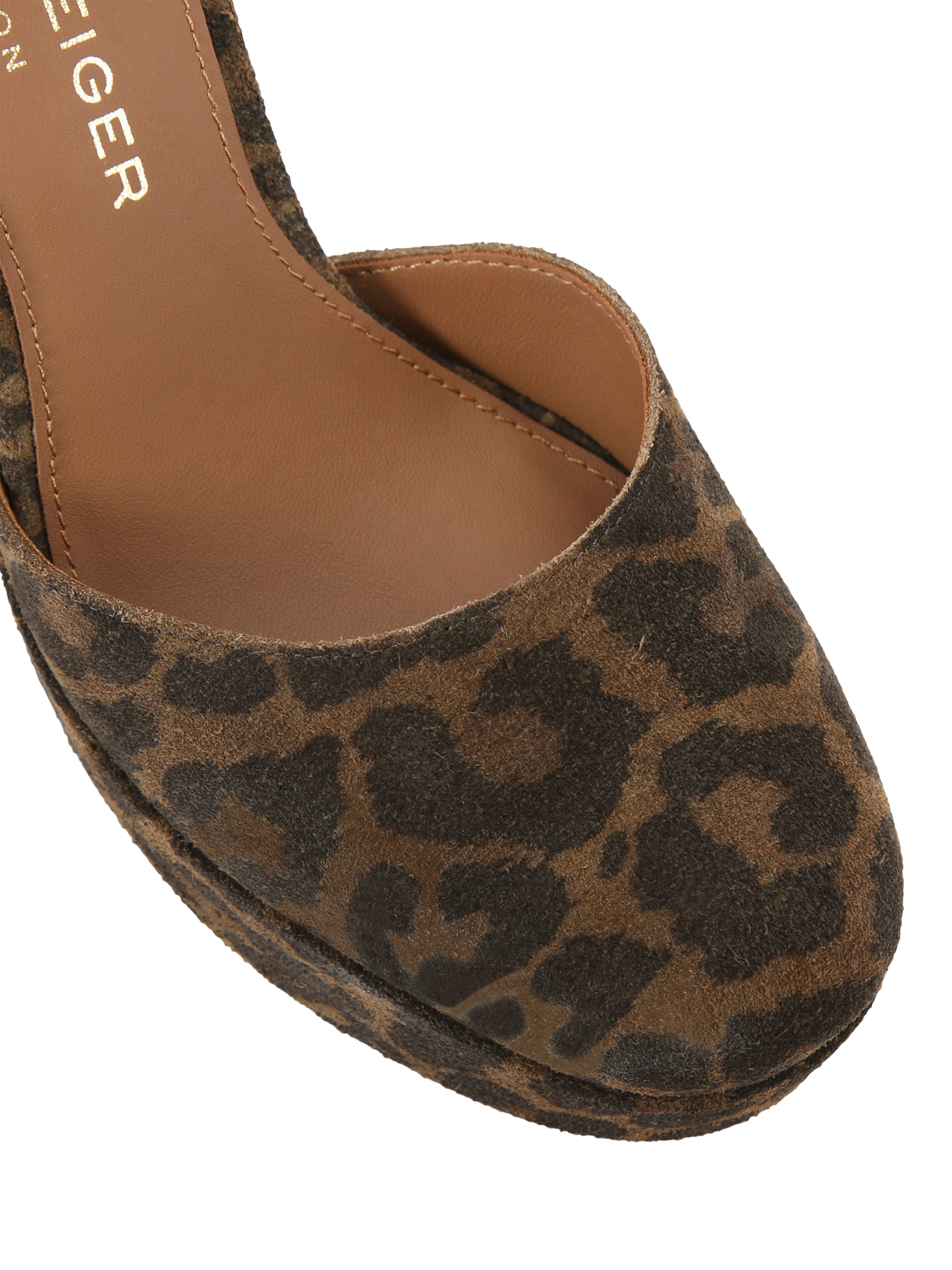 Product image 5 of 6, which shows Kurt Geiger London Shoreditch Platform Sandals, Dark Brown/Multi, 3