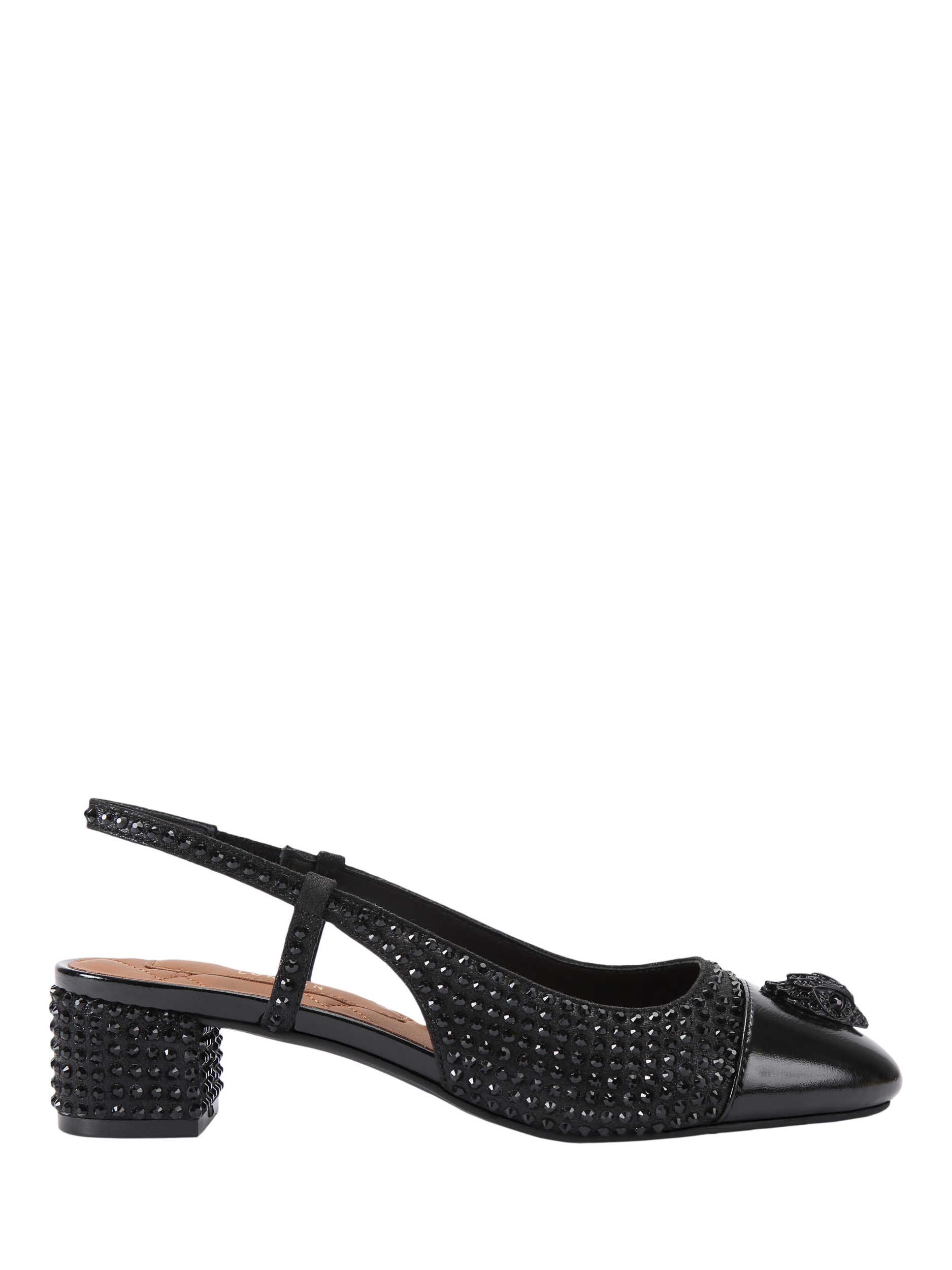 Product image 1 of 6, which shows Kurt Geiger London Sloane Slingback Courts, Black, 3