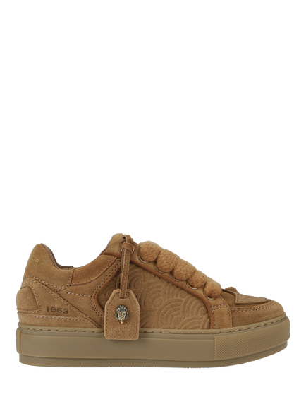Kurt Geiger London Southbank Tag Suede Trainers, Camel, Camel