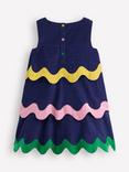 Mini Boden Kids' Corduroy Wave Pencil Dress, Sapphire Blue