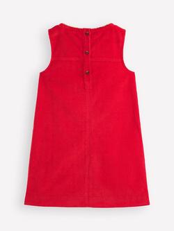 Mini Boden Corduroy Saffy Sleeveless Cord Pinafore Dress, Poppy Red - view 2, Poppy Red
