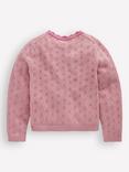 Mini Boden Everyday Cotton Scalloped Button Cardigan, Vintage Pink
