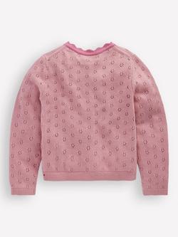 Mini Boden Everyday Cotton Scalloped Button Cardigan, Vintage Pink - view 2, Vintage Pink