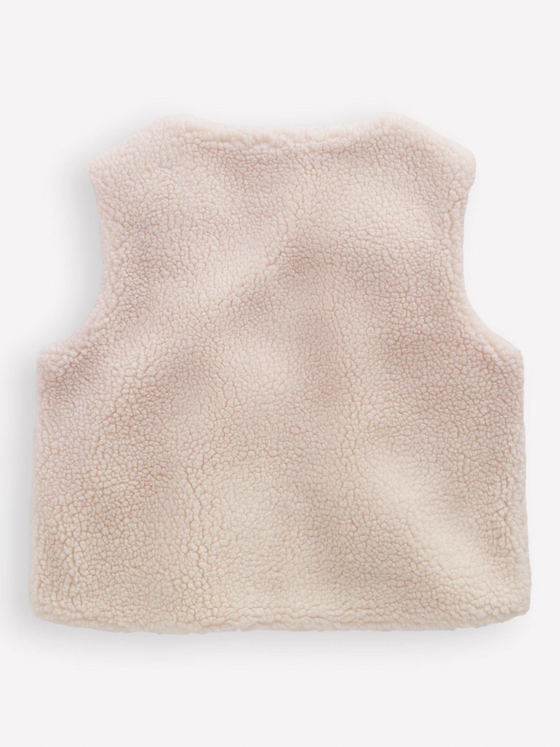 Mini Boden Kids' Relaxed Borg Gilet, Ecru