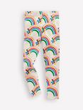 Mini Boden Kids' Cotton Printed Leggings, Oatmeal Hearts