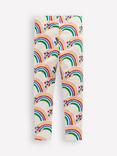 Mini Boden Kids' Cotton Printed Leggings, Oatmeal Hearts