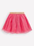 Mini Boden Kids' Floral Applique Tulle Skirt, Pink Flowers