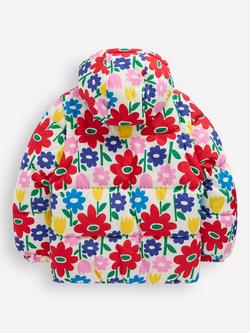 Mini Boden Kids' 2-in-1 Padded Coat, Multi Pop Flower - view 2, Multi Pop Flower