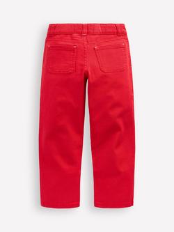 Mini Boden Kids' Cotton Patch Pocket Trousers - view 2, Poppy Red