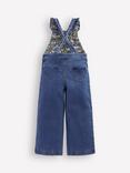 Mini Boden Kids' Denim Frill Dungarees, Blue Indigo