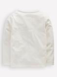 Mini Boden Kids' Cotton Long Sleeve Applique T-Shirt, Soft Ivory Dog