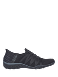 Skechers Hands Free Slip-ins Relaxed Fit Breathe Easy Roll With Me Wide Fit Trainers, Black