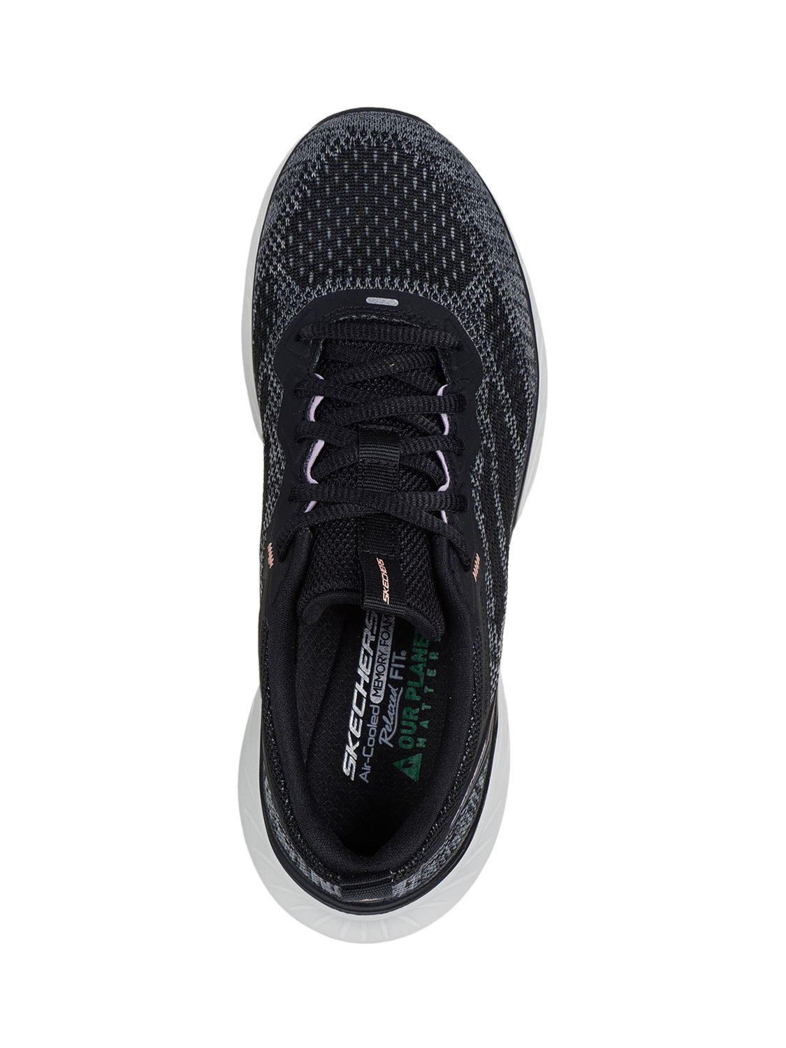 Product image 4 of 4, which shows Skechers Edgeride Power Flow Trainers, Black/Lavender, 3