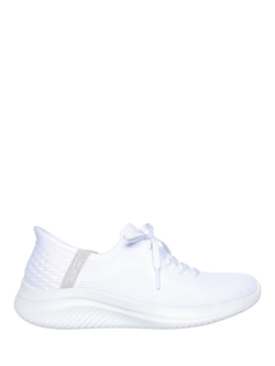 Skechers Ultra Flex 3.0 Brilliant Path Wide Fit Slip On Trainers, White, White