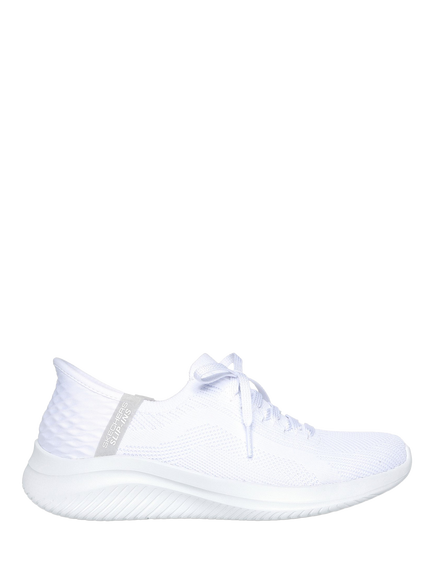 Skechers Ultra Flex 3.0 Brilliant Path Wide Fit Slip On Trainers, White, White