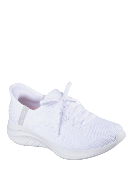 Skechers Ultra Flex 3.0 Brilliant Path Wide Fit Slip On Trainers, White - view 2, White