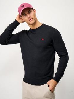 Crew Clothing Organic Cotton Crew Neck Jumper, Charcoal Marl, Charcoal Marl