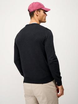 Crew Clothing Organic Cotton Crew Neck Jumper, Charcoal Marl - view 2, Charcoal Marl