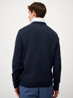 Crew Clothing Cotton Crew Neck Jumper, Dark Blue - view 2, Dark Blue