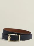 Hobbs Pauline Double Sided Leather Belt, Black/Tan