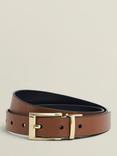 Hobbs Pauline Double Sided Leather Belt, Black/Tan