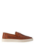 Jones Bootmaker Scottie Leather Trainers, Tan, Tan