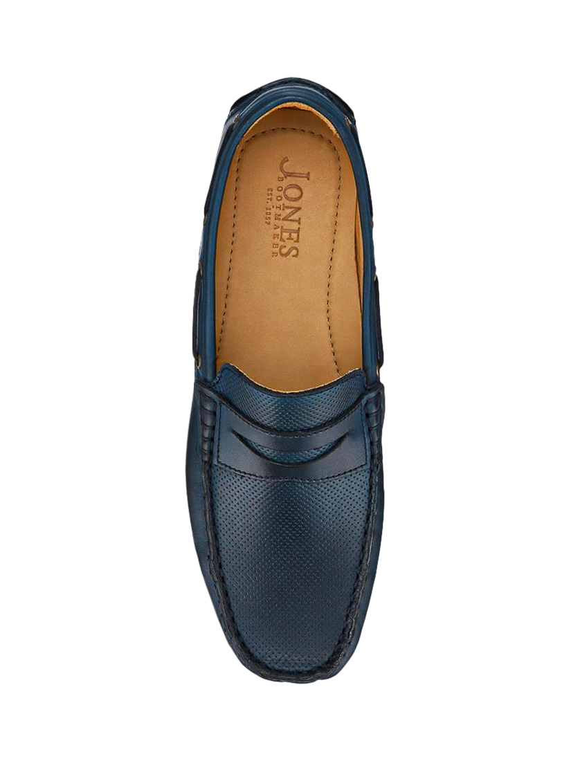Product image 4 of 5, which shows Jones Bootmaker Parks Leather Maccasins, Navy, 6