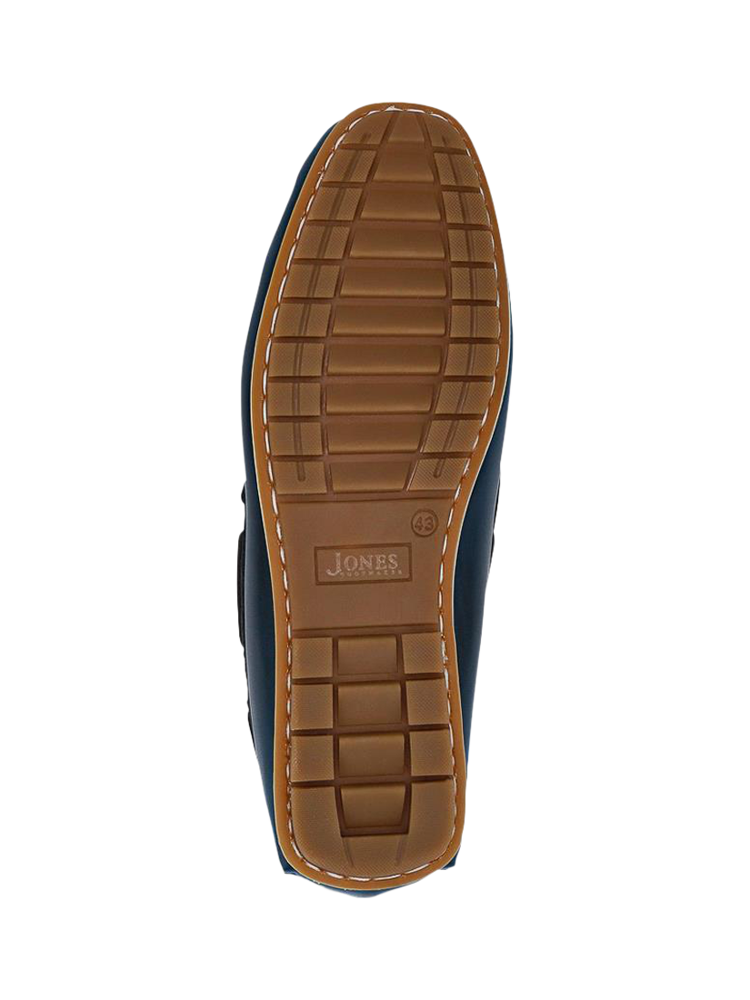Product image 5 of 5, which shows Jones Bootmaker Parks Leather Maccasins, Navy, 6