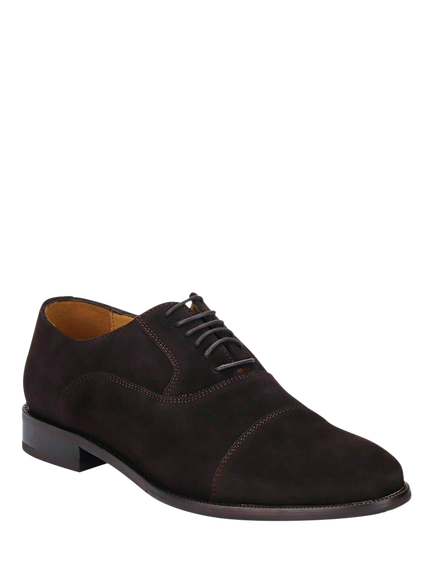 Jones Bootmaker Matthew Suede Oxford Shoes, Brown - view 2, Brown