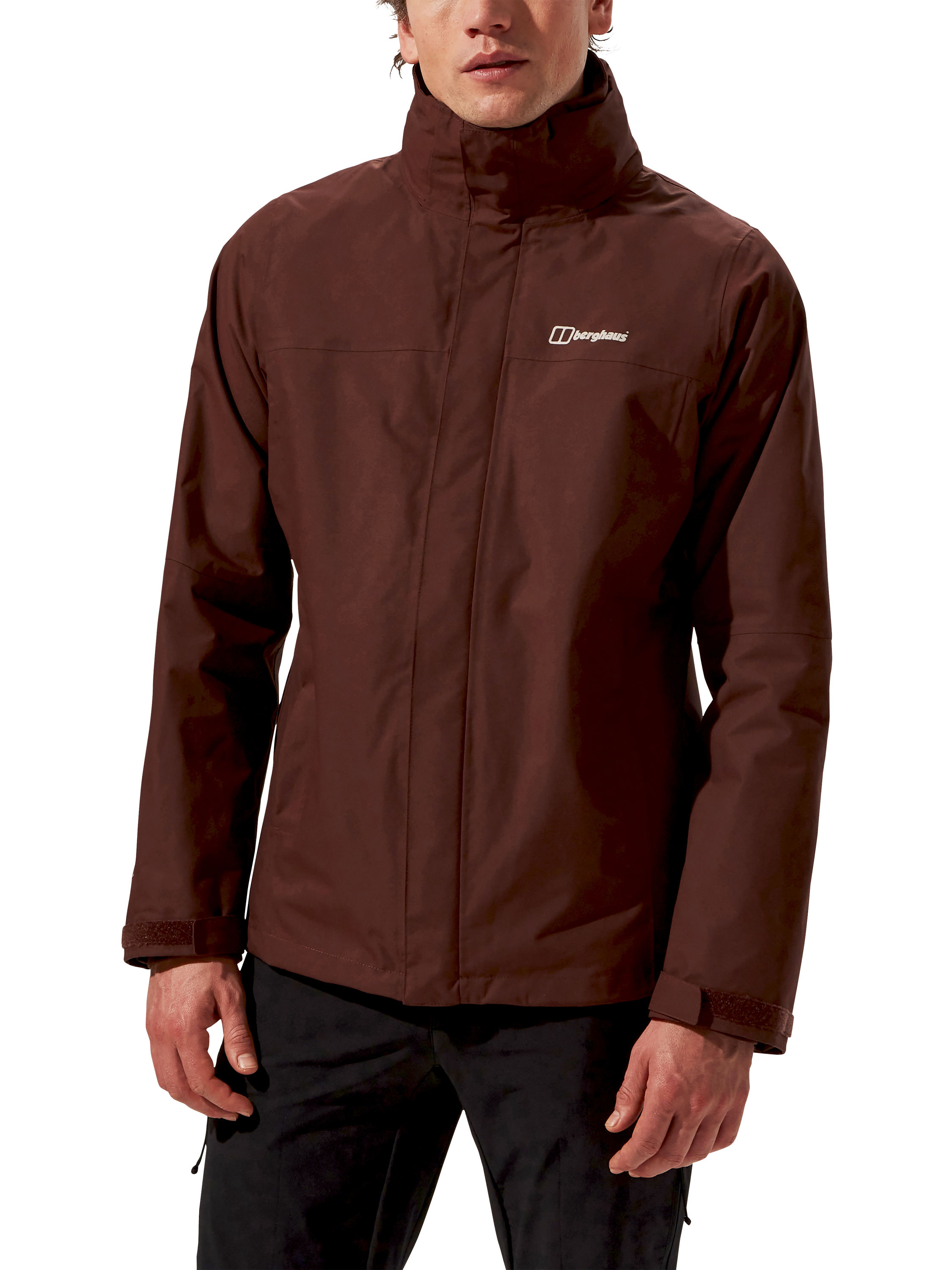 Product image 1 of 11, which shows Berghaus Hydroshell RG Alpha 2.0 3-in-1 Hooded Jacket, Cedar Brown, XL