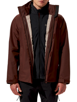 Berghaus Hydroshell RG Alpha 2.0 3-in-1 Hooded Jacket, Cedar Brown - view 2, Cedar Brown