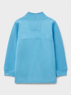 Crew Clothing Kids Padstow Cotton Half Zip Sweater, Aqua Blue - view 2, Aqua Blue