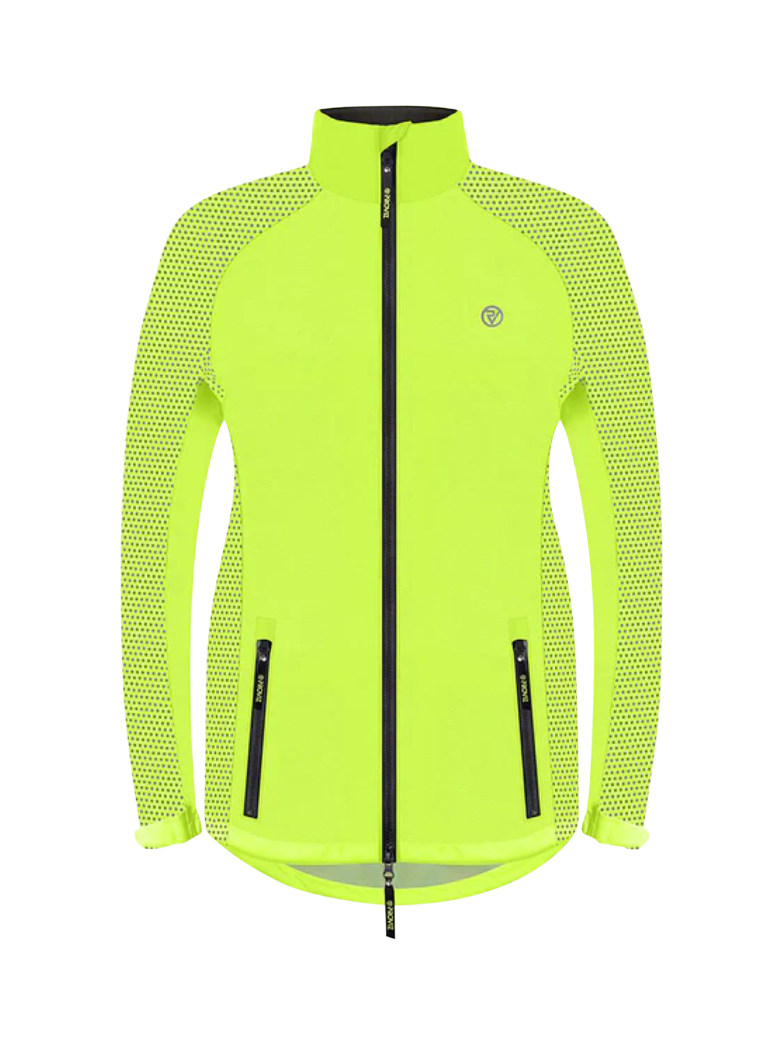Product image 1 of 4, which shows Proviz Women's Solaris Waterproof Reflect 360 Cycling Jersey, Yellow, 8