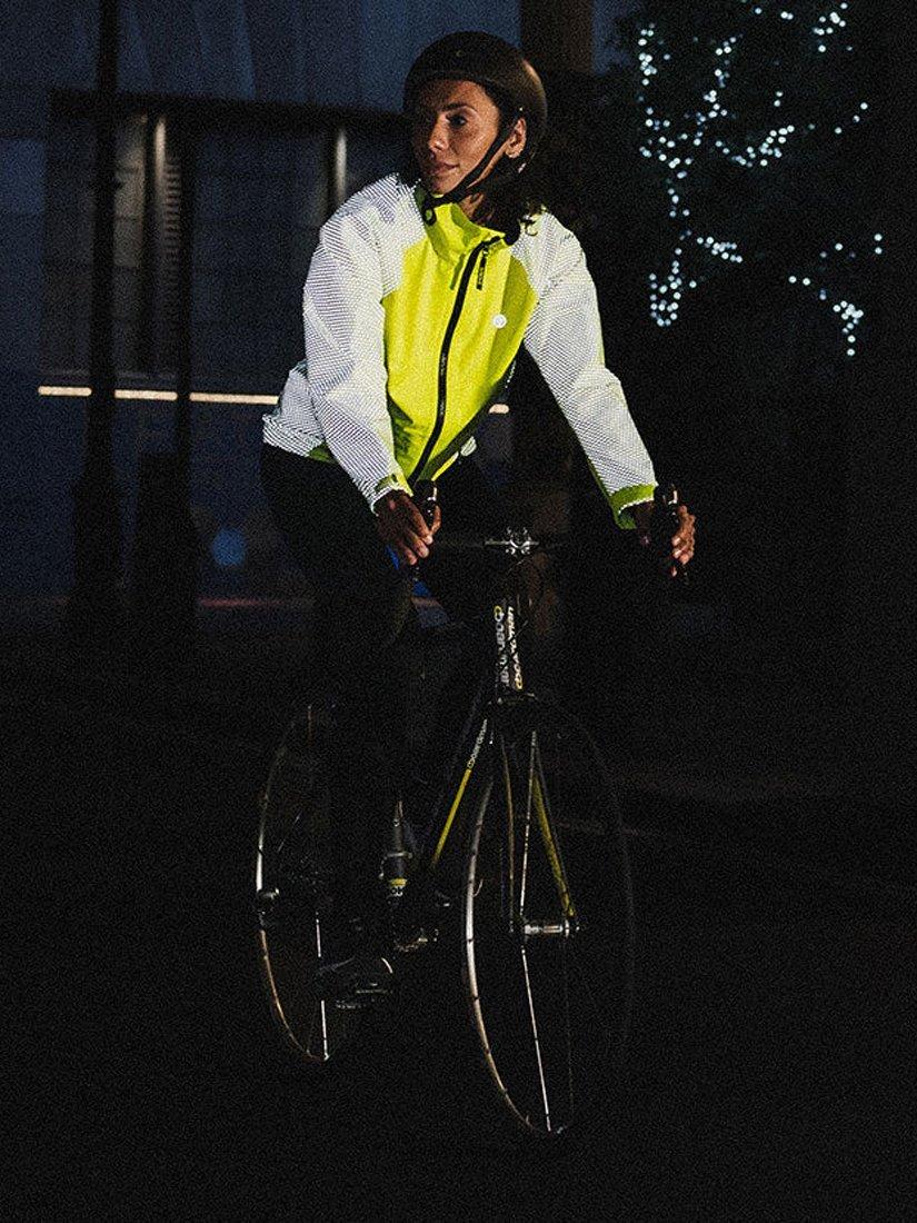 Product image 3 of 4, which shows Proviz Women's Solaris Waterproof Reflect 360 Cycling Jersey, Yellow, 8