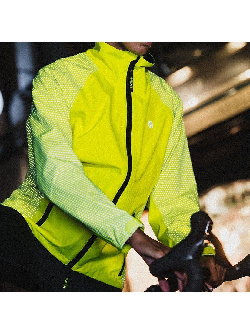 Product image 4 of 4, which shows Proviz Women's Solaris Waterproof Reflect 360 Cycling Jersey, Yellow, 8