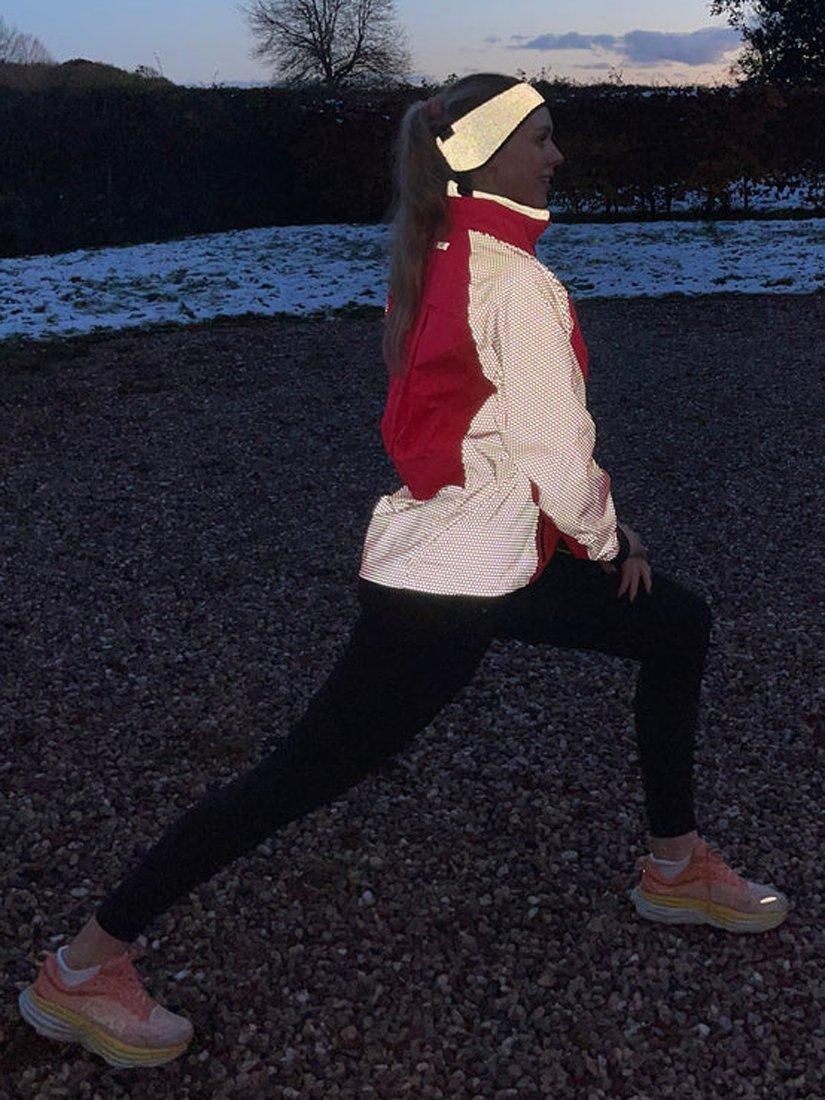 Product image 7 of 7, which shows Proviz Women's Solaris Waterproof Reflect 360 Cycling Jersey, Coral, 8