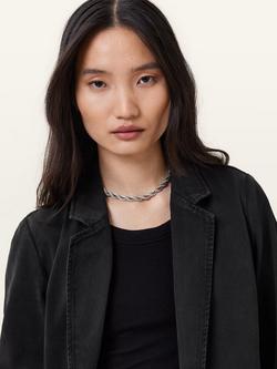 AllSaints Aleida Denim Blazer, Washed Black - view 2, Washed Black