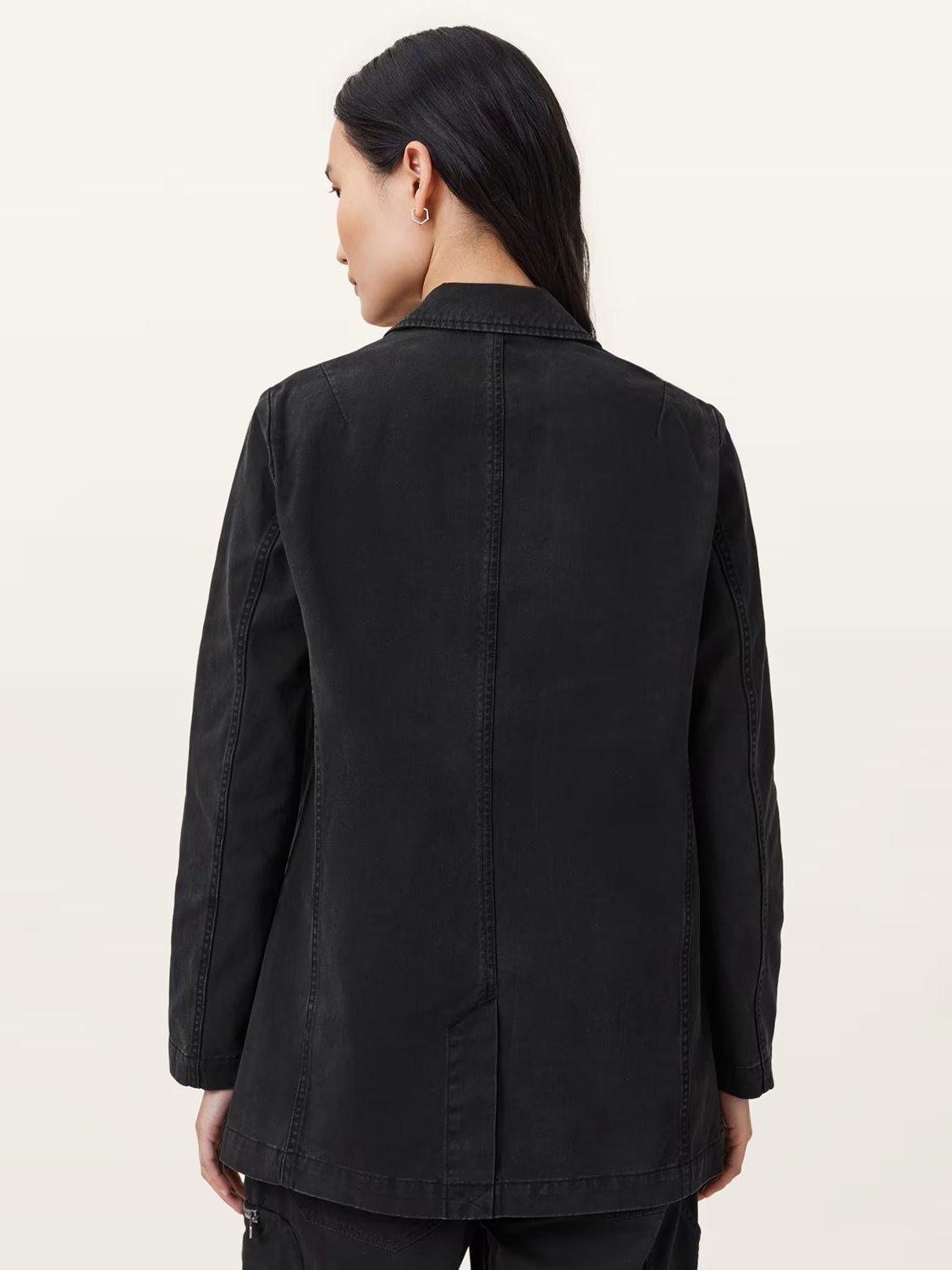 Product image 7 of 7, which shows AllSaints Aleida Denim Blazer, Washed Black, 12