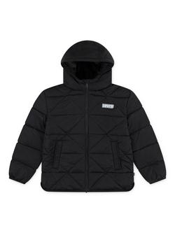 Levi's Kids' Hooded Puffer Jacket, Black, Black